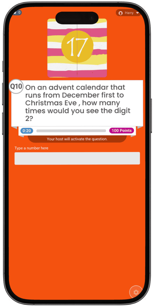 The Big Fat Festive Quiz played on a phone
